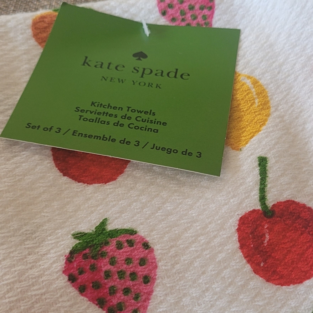 Kate Spade Fruit Pattern Kitchen Towel - Picture 3 of 4
